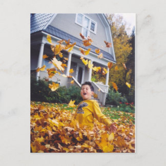 Postal Otoño Recuerde cuando las hojas fueron para jugar 