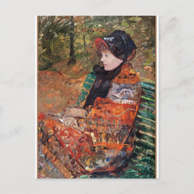 Postal Otoño, retrato de Lydia Cassatt, (Anverso)