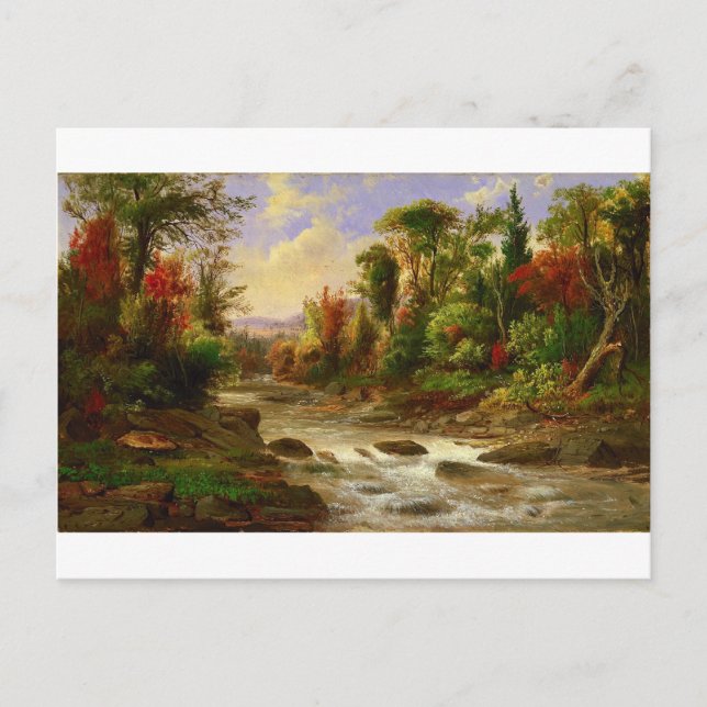 Postal Otoño Río Forestal Robert Duncanson Destiny (Anverso)