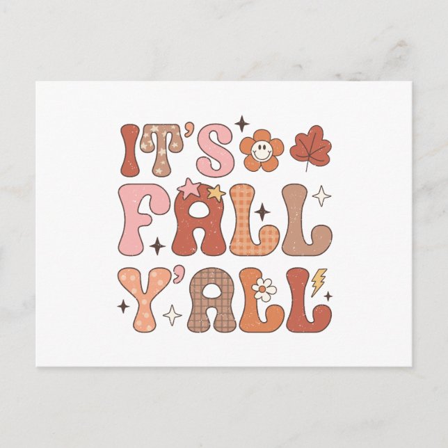 Postal Otoño Verano Vibe Pink Floral otoño (Anverso)