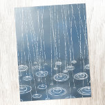 Postal Otra pintura del Día de Lluvia<br><div class="desc">Pintura de lluvia y charcos salpicando sobre un fondo azul. Un típico día de verano inglés.</div>