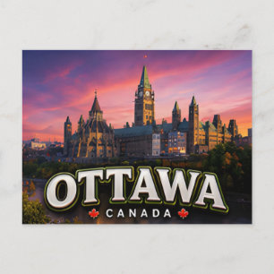 Postal Ottawa Canadá Parlamento Ciudad Capital Viaje 🏛️