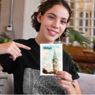 Postal Ottawa Canada Parliament Hill Watercolor