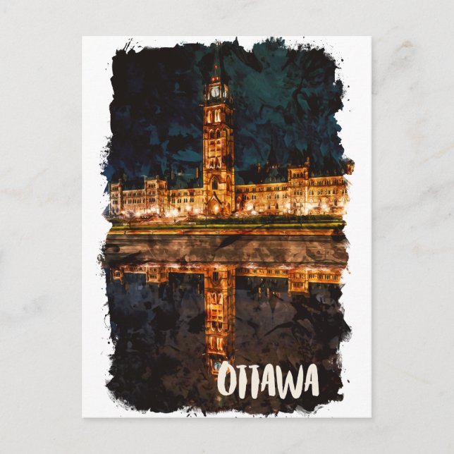 Postal Ottawa Canadá Por Nocturna Turística (Anverso)