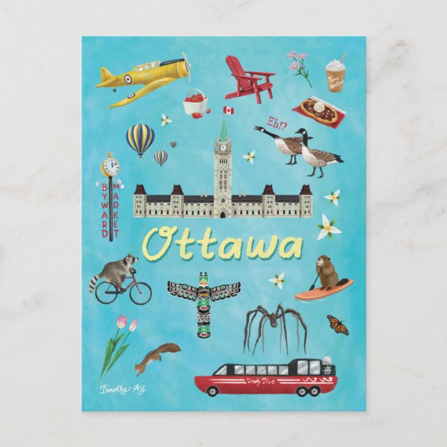 Postal Ottawa Canada Summer Greetings (Anverso)