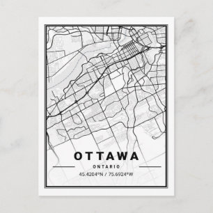 Postal Ottawa Ontario Canada Travel City Map Poster