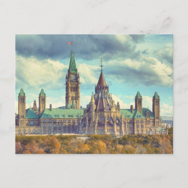 Postal Ottawa Parliament Hill Ontario Canada Art Postcard (Anverso)