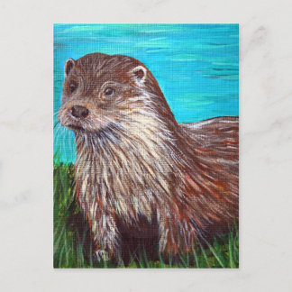 Postal Otter by a River Painting