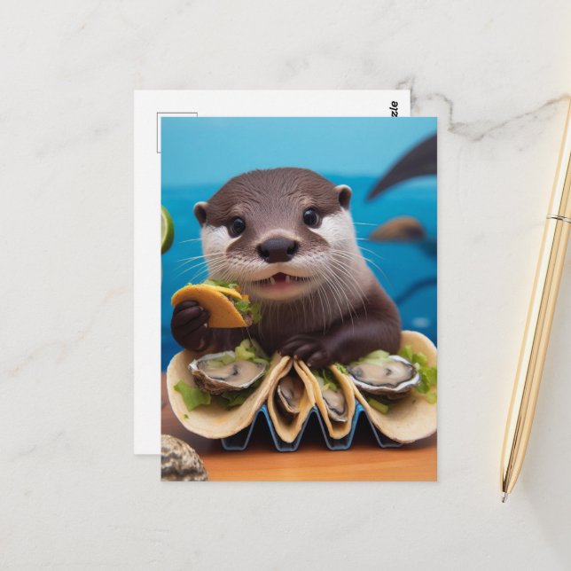 Postal Otter Con Osyster Tacos (Anverso/Reverso In Situ)