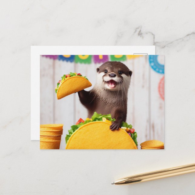 Postal Otter Con Tacos (Anverso/Reverso In Situ)
