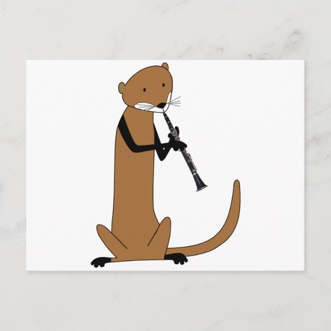 Postal Otter Jugando al Clarinet (Anverso)