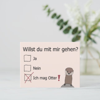 Postal Otter | Postkarte | Ich mag Otter | Liebe