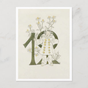 Postal Ottilia Adelborg Floral Vintage - Número 12