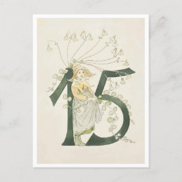 Postal Ottilia Adelborg Floral Vintage - Número 15