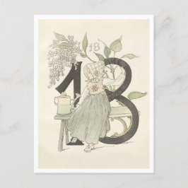 Postal Ottilia Adelborg Floral Vintage - Número 18