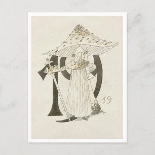 Postal Ottilia Adelborg Floral Vintage - Número 19