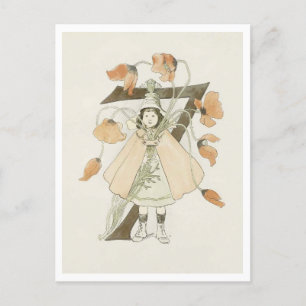 Postal Ottilia Adelborg Floral Vintage - Número 7