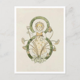 Postal Ottilia Adelborg Vintage Floral Número 8