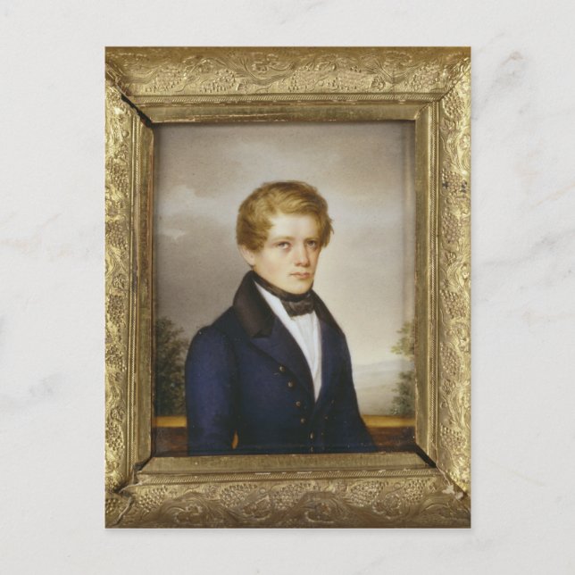 Postal Otto von Bismarck como estudiante, 1833 (Anverso)