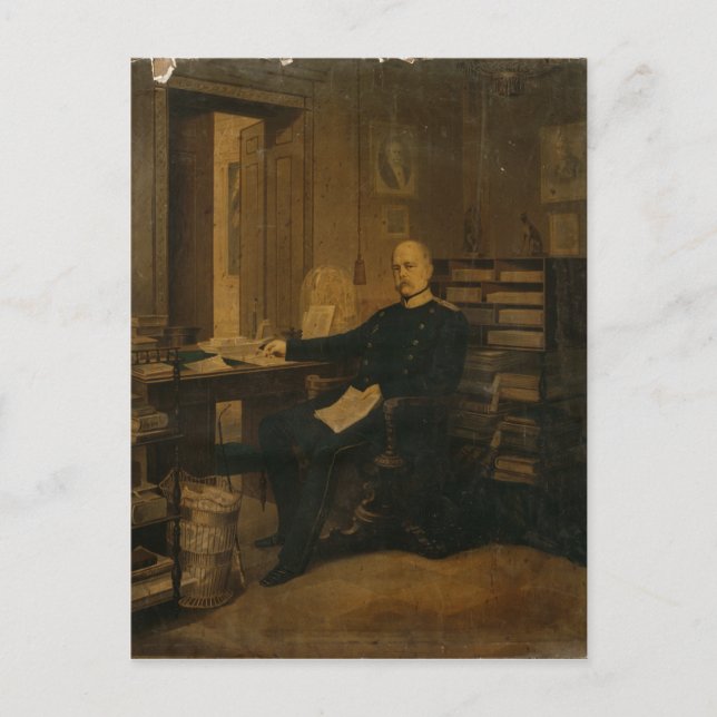 Postal Otto von Bismarck en su estudio (Anverso)