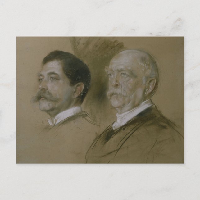 Postal Otto von Bismarck y su hijo Herbert (Anverso)
