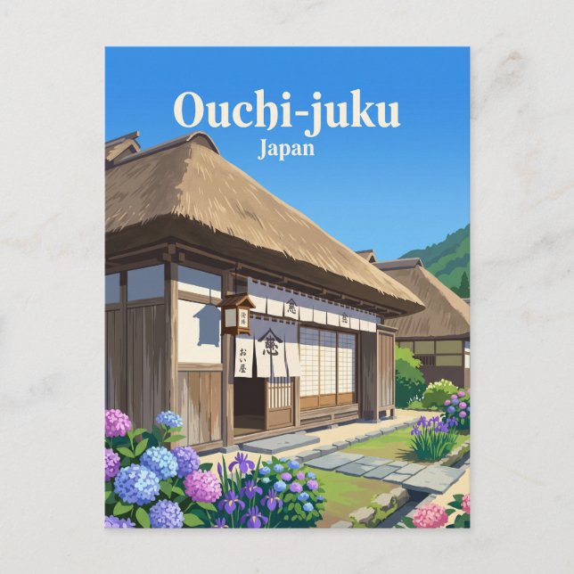 Postal Ouchi-juku Japón (Anverso)