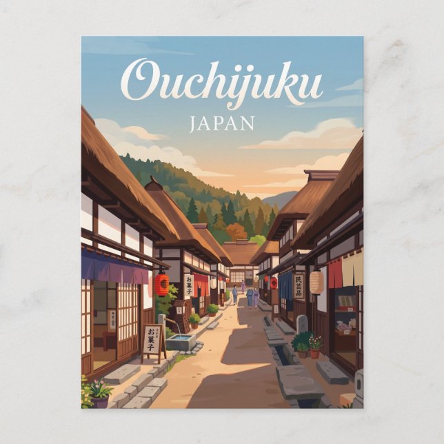 Postal Ouchijuku Japón (Anverso)