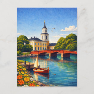 Postal Oulu Finlandia Viajes Vintage Escandinavo