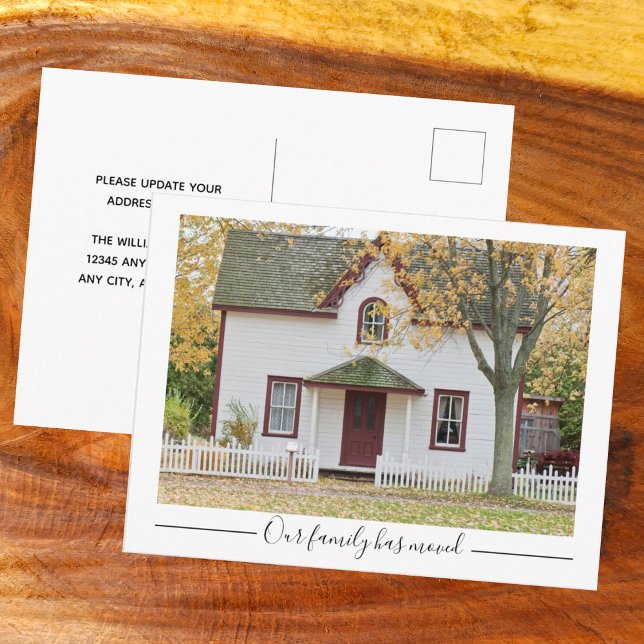 Postal Our Family Has Moved Custom House Photograph (Subido por el creador)