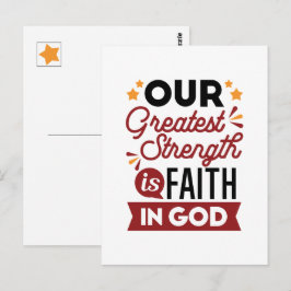Postal Our Greatest Strength Is Faith in God Quote