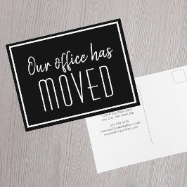 Postal Our Office Has Moved Simple Black White Business