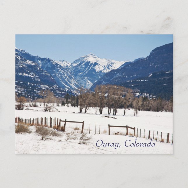 Postal Ouray, Colorado en invierno (Anverso)