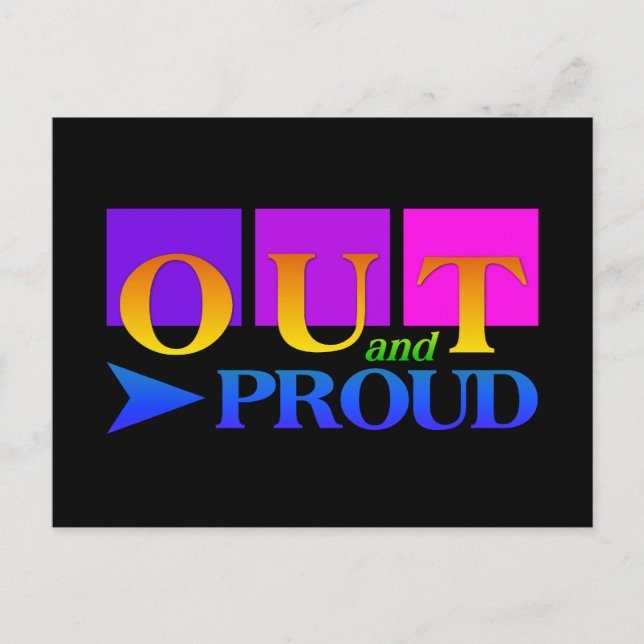 Postal OUT & ORGULLOSA, personalizar (Anverso)