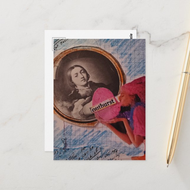 Postal Outburst Mixed Media Collage (Anverso/Reverso In Situ)