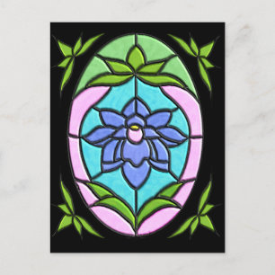 POSTAL OVAL DE FLORES DE VIDRIO INSTALADO POR SHARON SHAR