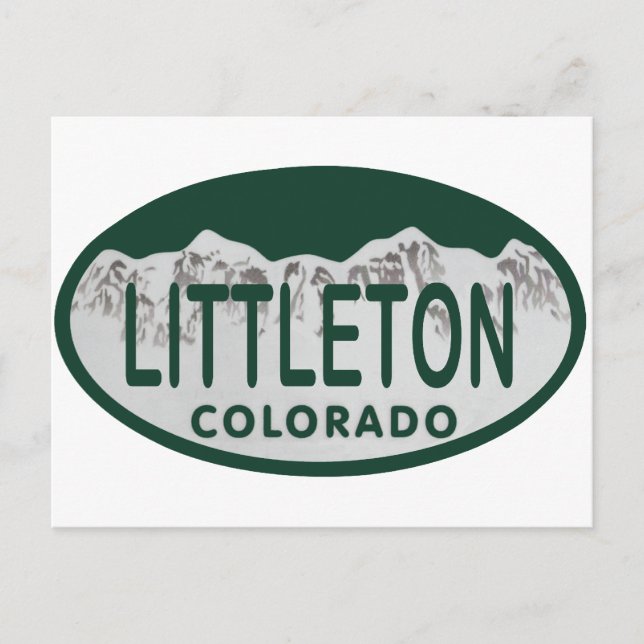 Postal Óvalo de la licencia de Littleton (Anverso)