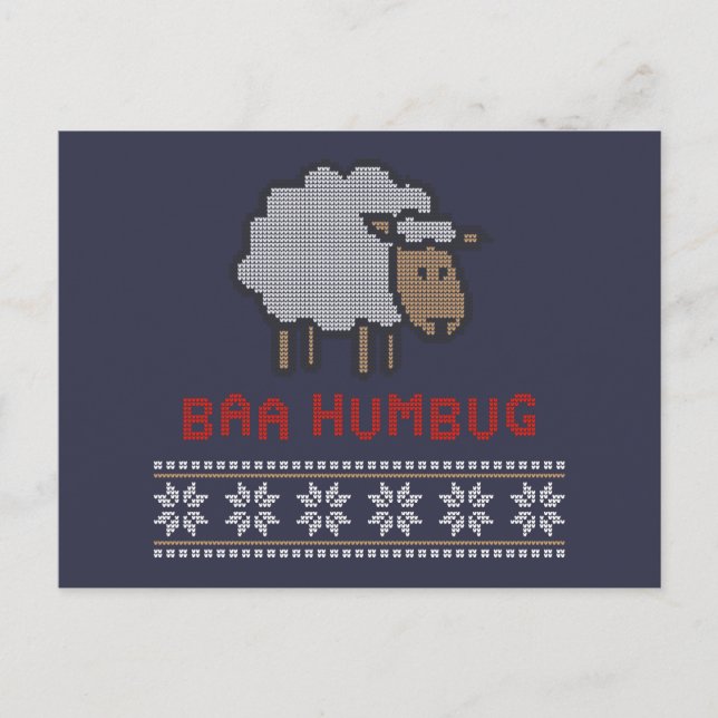 Postal Oveja de Navidad Baa Humbug (Anverso)