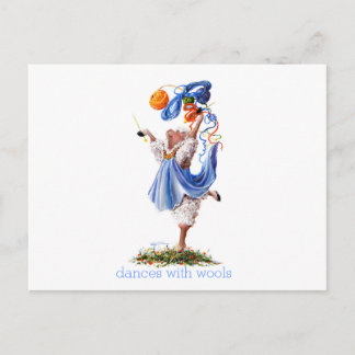 Postal Oveja divertida Incognito Art "Bailes con lana"