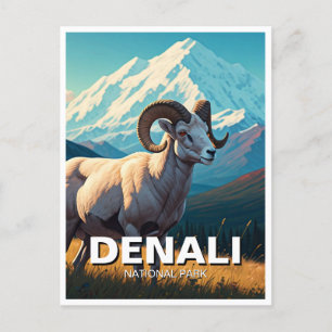 Postal Oveja en el Parque Nacional Denali en Alaska
