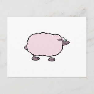 Postal oveja esponjosa feliz