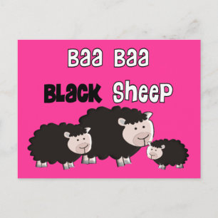 Postal Oveja negra diseña "oveja negra de Baa Baa"