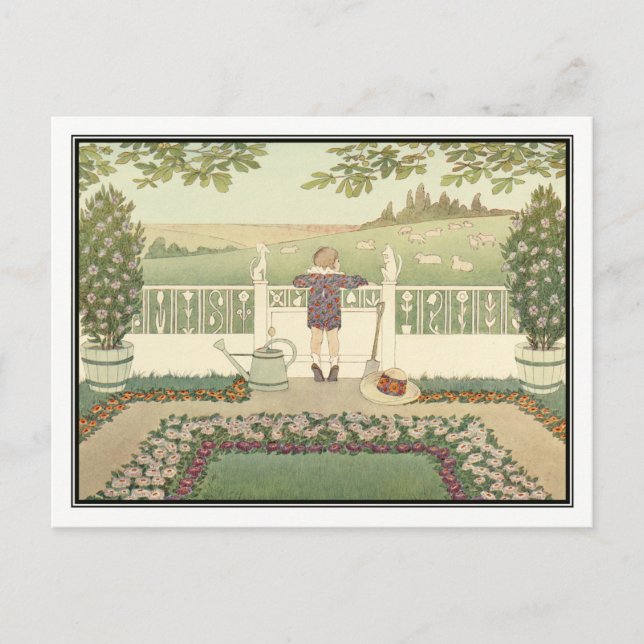 Postal Oveja perezosa por H. Willebeek Le Mair (Anverso)