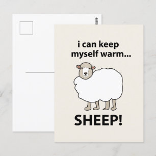 Postal Oveja Puedo Mantenerme Cálida Oveja
