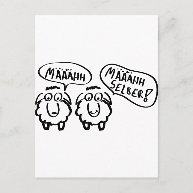 Postal ¡oveja schafe määähhh määhhh selber! (Anverso)