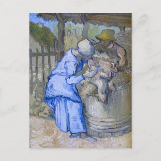 Postal Ovejas (después de Millet), Bella Artes Van Gogh