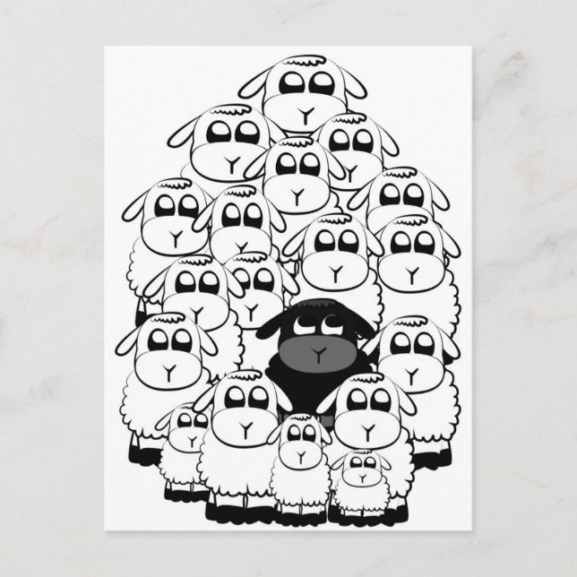 Postal Ovejas negras (Anverso)