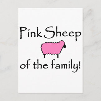 Postal Ovejas rosadas de la familia
