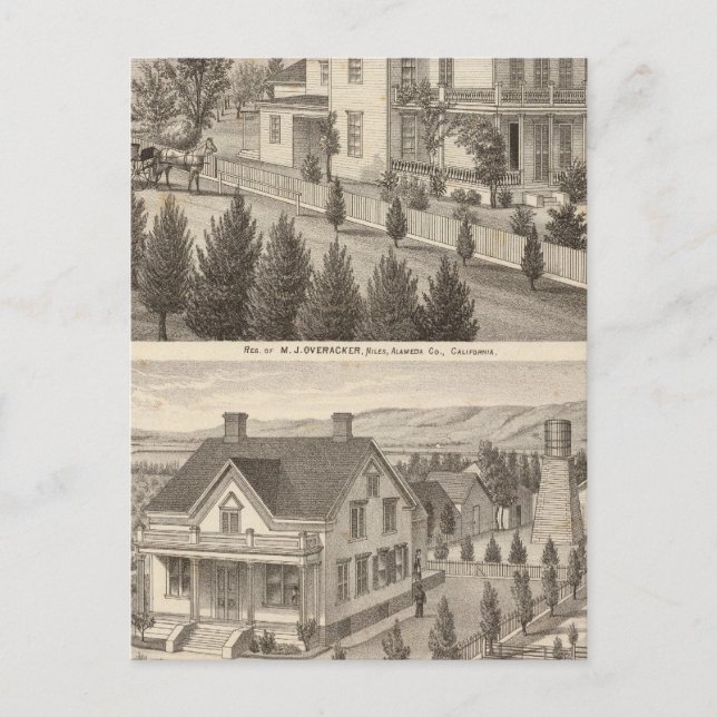 Postal Overacker, residencias de Emerson (Anverso)