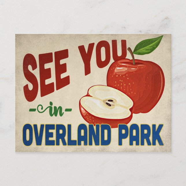 Postal Overland Park Kansas Apple - Viajes de época (Anverso)