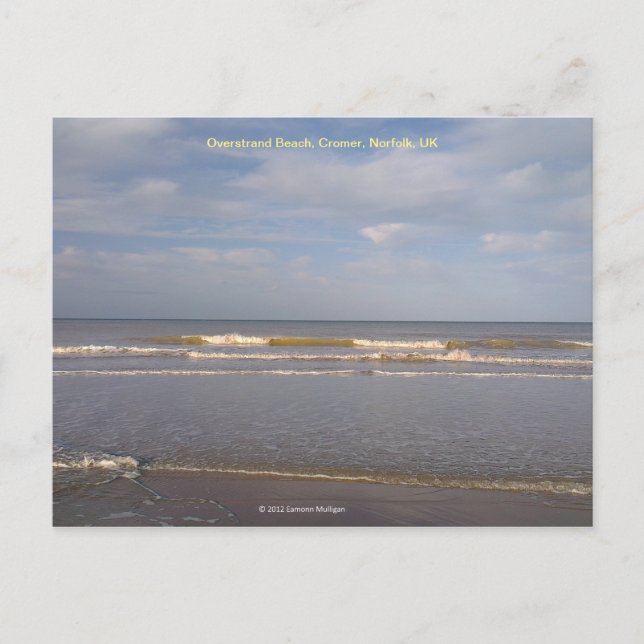 Postal Overstrand Beach, Cromer, Norfolk, Reino Unido (Anverso)
